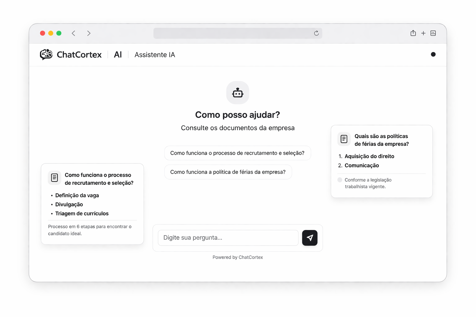 Preview da landing page principal do CorteX AI